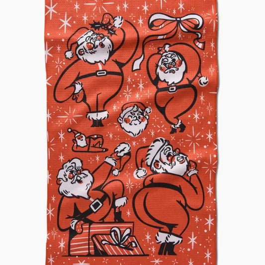 Geometry Sexy Santa Holiday Tea Towel